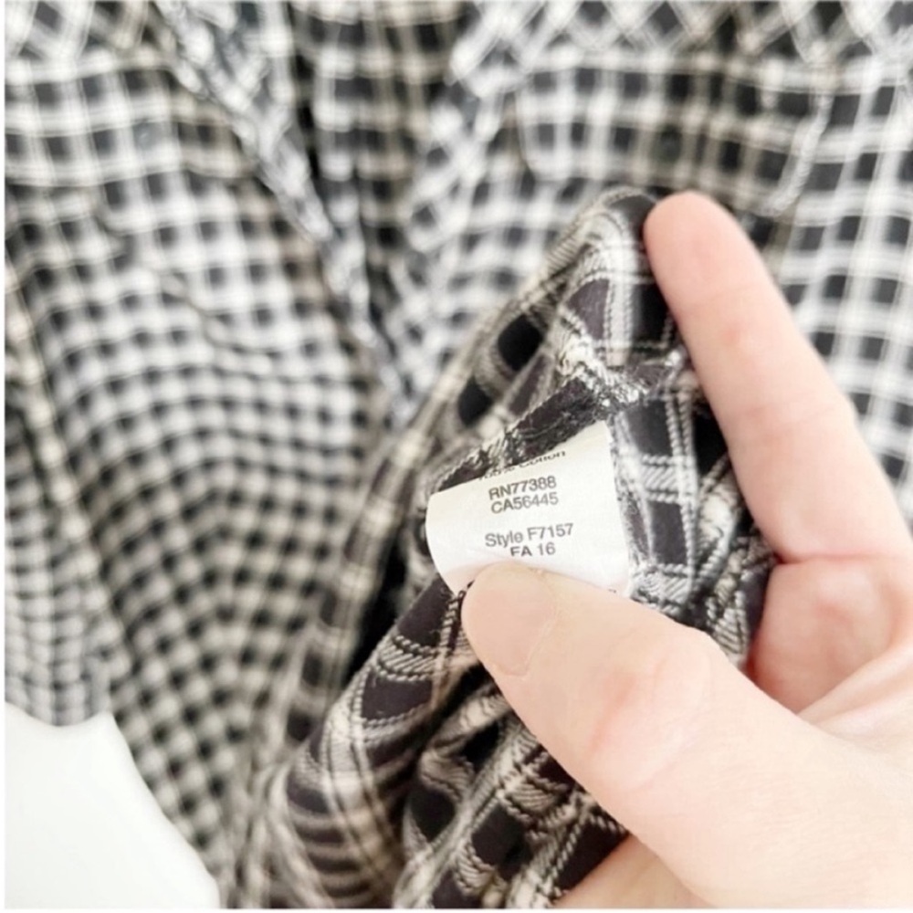 Madewell Daywalk Shirtdress black white Hilldale plaid flannel high low - Picture 8 of 10
